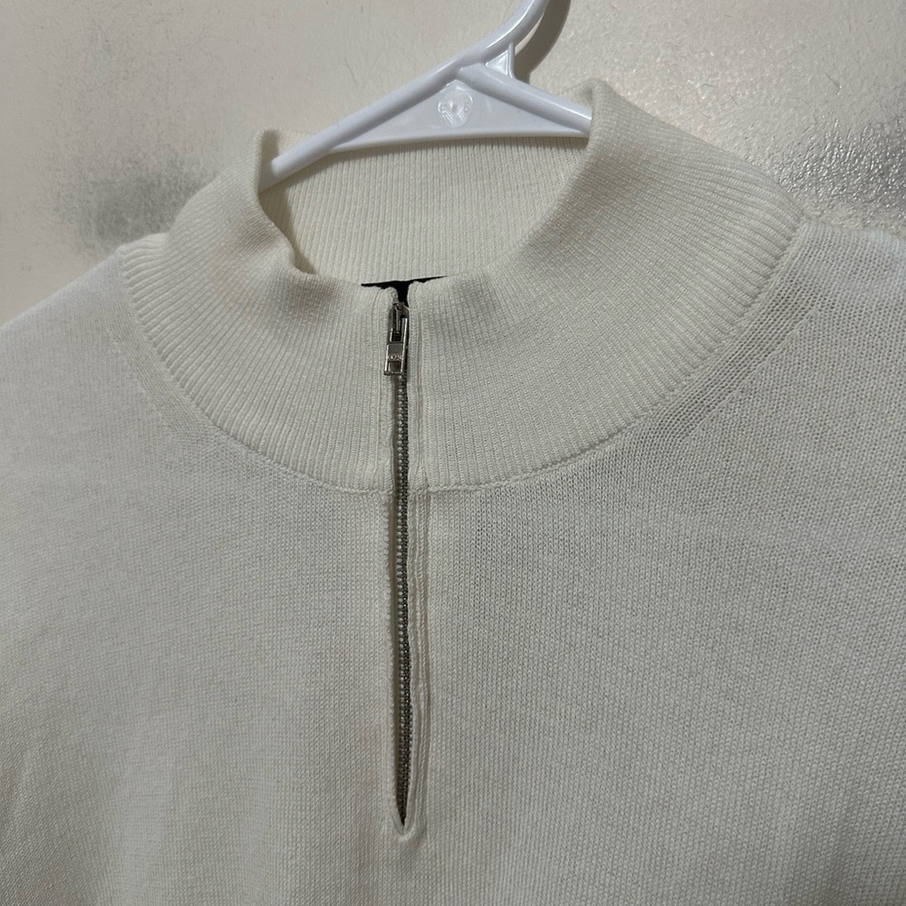 Zanone Quater Zip  Cotton Sweater Men’s Size 56 Made In Italy